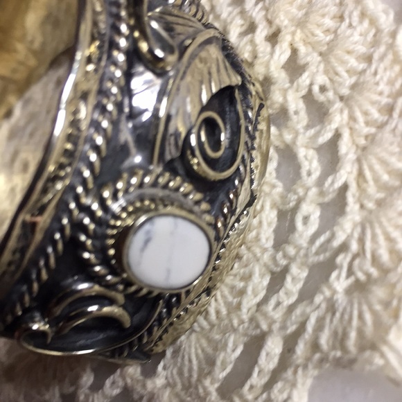 Southwestern Watch Cuff w/White Buffalo Stones main image 3